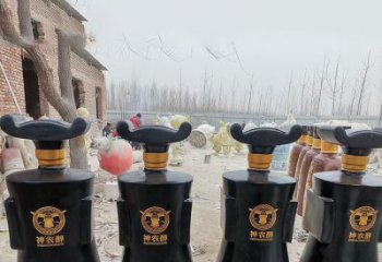 仿古酒瓶雕塑廠家，玻璃鋼酒瓶雕塑制作