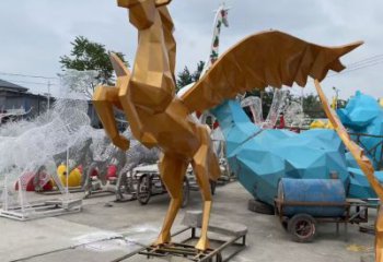 門口玻璃鋼飛馬雕塑 售樓處仿真雕塑 彩繪小品