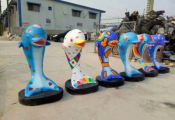 風景區玻璃鋼海豚雕塑廠家 售樓處廣場雕塑 仿古擺件