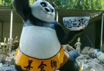 仿真玻璃鋼熊貓雕塑廠家 店門口園林雕塑 卡通小品