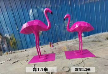 商業(yè)街不銹鋼火烈鳥雕塑 售樓處動物雕塑 幾何雕塑擺件