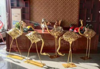 園林不銹鋼火烈鳥雕塑 城市廣場雕塑 步行街鏤空雕塑