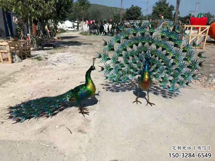 店門口不銹鋼孔雀雕塑 創意飛鳥雕塑 仿真擺件