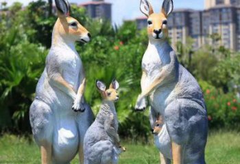 玻璃鋼彩繪袋鼠雕塑 仿真動(dòng)物雕塑 步行街?jǐn)[件