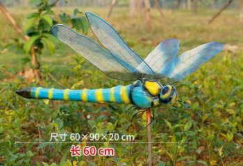 公園玻璃鋼蜻蜓雕塑 酒店門口雕塑 彩繪擺件
