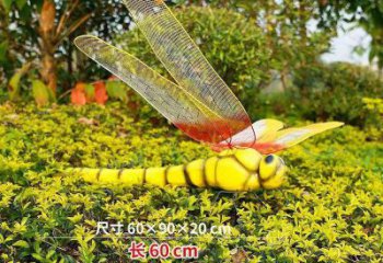 玻璃鋼蜻蜓雕塑廠家 田間彩繪雕塑 仿真擺件