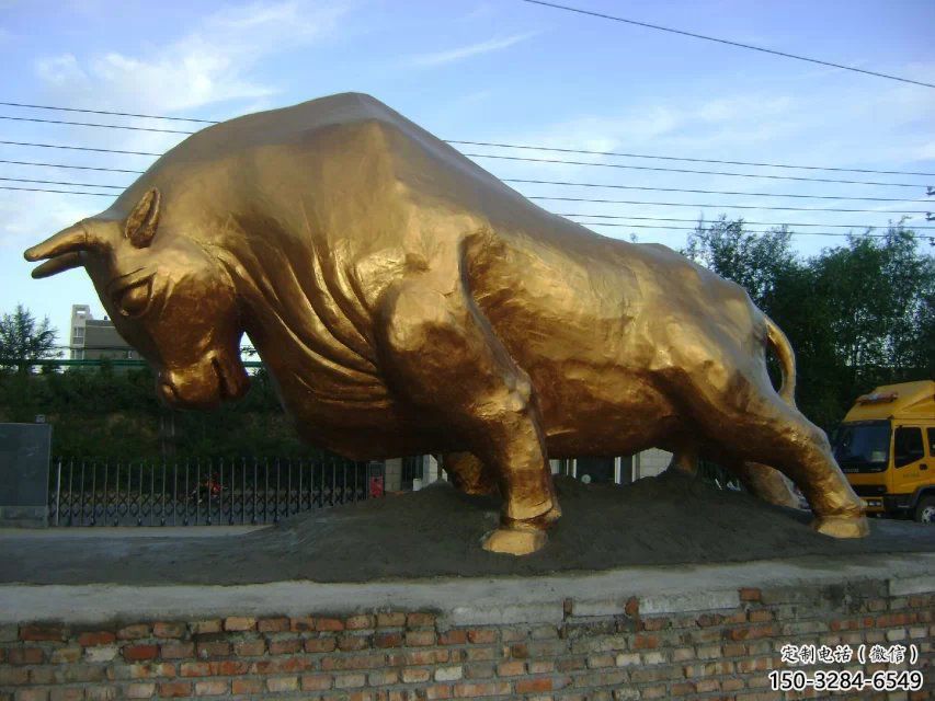 商場(chǎng)華爾街牛銅雕塑 仿真雕塑 店門口小品雕塑