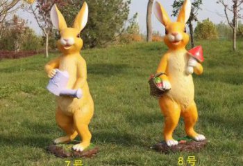 風景區玻璃鋼兔子雕塑 售樓處廣場雕塑 仿古擺件