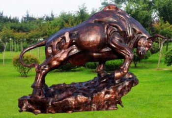 玻璃鋼城市開荒牛雕塑 風景區(qū)彩繪雕塑 抽象擺件