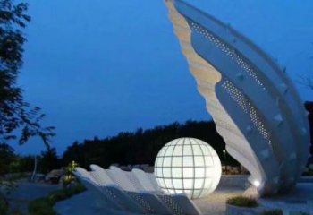 風景區不銹鋼貝殼雕塑 售樓處廣場雕塑 仿古擺件