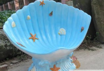 貝殼雕塑，玻璃鋼貝殼雕塑，海洋生物雕塑擺件 (1)