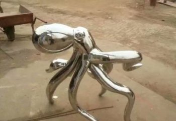 不銹鋼章魚雕塑廠家，鏡面動物，海洋生物小品 (1)