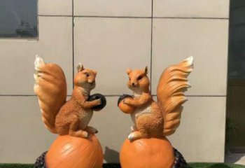 商場玻璃鋼松鼠雕塑 仿真雕塑 店門口小品