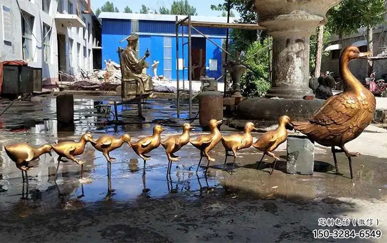 鴨子雕塑廠家，仿真動物， 公園廣場街頭擺件 (9)