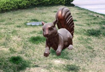 銅松鼠雕塑廠家，動物景觀擺件，仿古元素設計 (5)