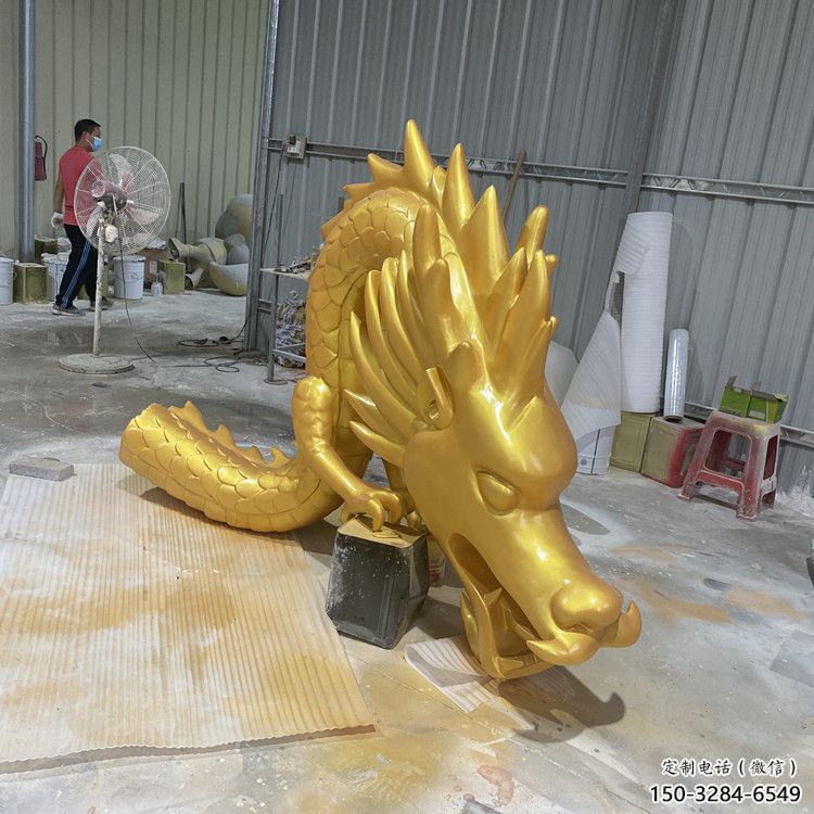 龍形銅雕塑，鑄銅工藝，大型動物雕塑制造商 (4)