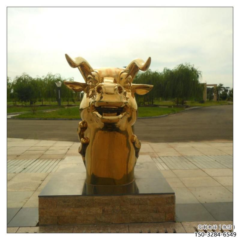 不銹鋼生肖雕塑，鍍鈦工藝，公園廣場戶外擺放 (1)