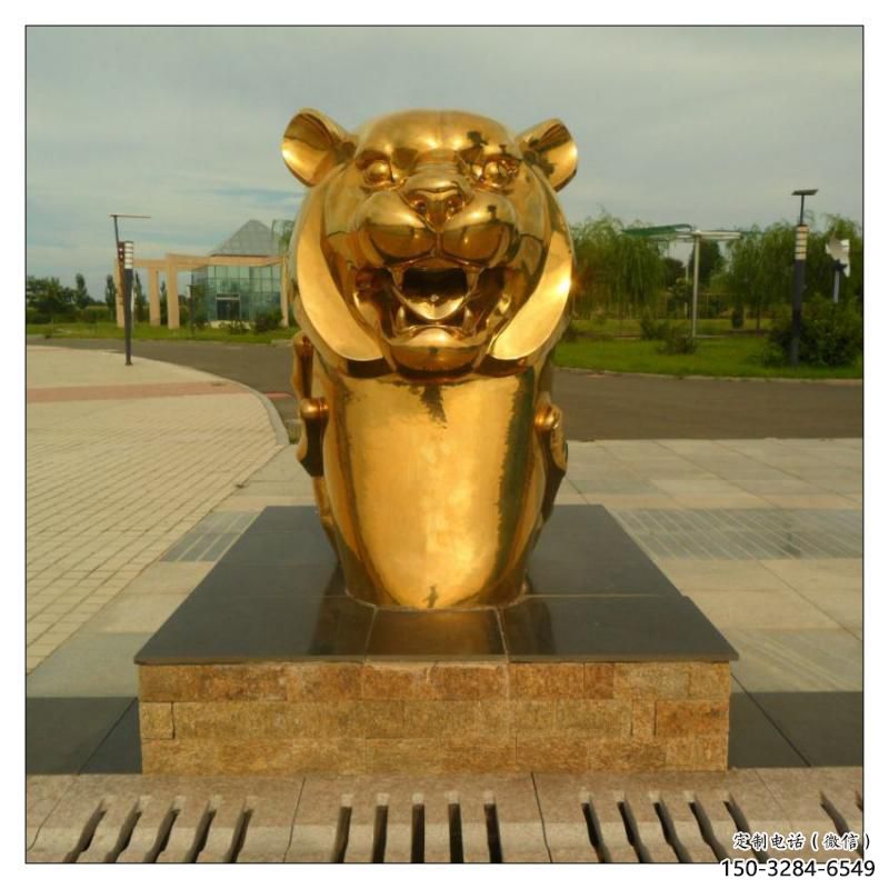 不銹鋼生肖雕塑，鍍鈦工藝，公園廣場戶外擺放 (3)