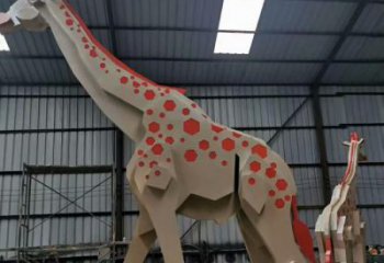 不銹鋼長頸鹿雕塑，異形幾何動(dòng)物，售樓處小區(qū)擺件 (5)