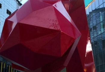 不銹鋼長頸鹿雕塑，異形幾何動物，售樓處小區(qū)擺件 (8)