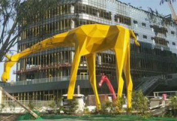 不銹鋼長頸鹿雕塑，異形幾何動物，售樓處小區(qū)擺件 (9)