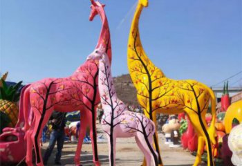 玻璃鋼長頸鹿雕塑，仿真彩繪工藝，公園廣場房地產(chǎn)擺放 (4)