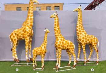 玻璃鋼長(zhǎng)頸鹿雕塑，仿真彩繪工藝，公園廣場(chǎng)房地產(chǎn)擺放 (7)