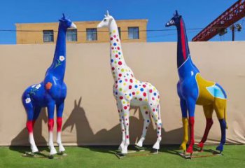 玻璃鋼長頸鹿雕塑，仿真彩繪工藝，公園廣場房地產(chǎn)擺放 (8)