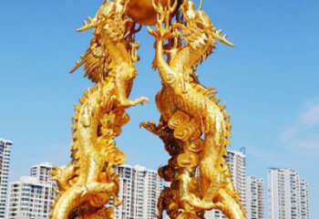 龍形銅雕塑，鑄銅工藝，大型動物雕塑制造商 (6)