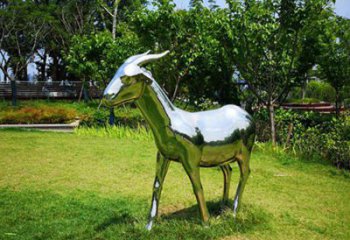 不銹鋼山羊雕塑加工廠，仿真動物，戶外公園擺件