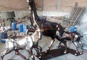 不銹鋼山羊雕塑生產工廠，仿真動物，戶外公園擺件