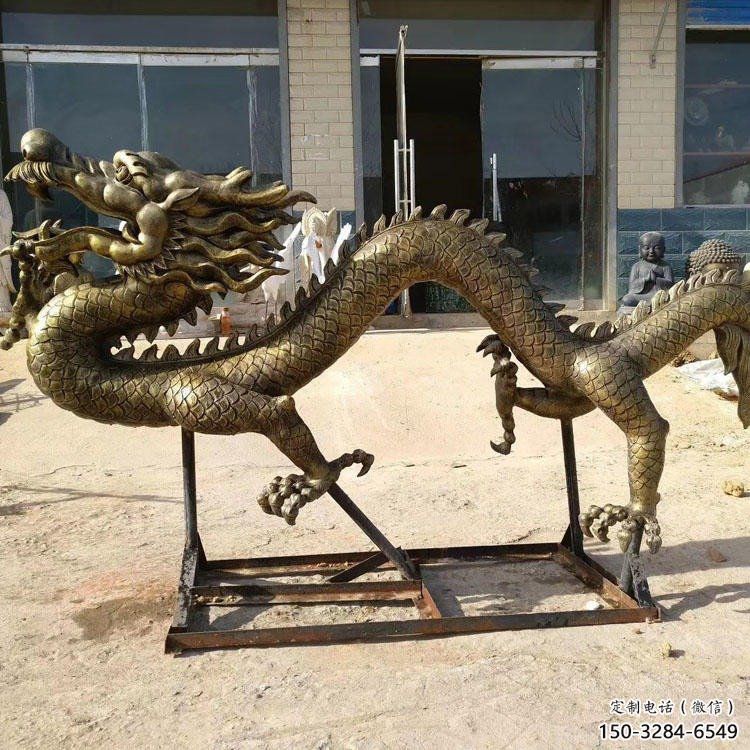 大型龍頭雕塑，黃銅材質(zhì)，公園園林?jǐn)[件