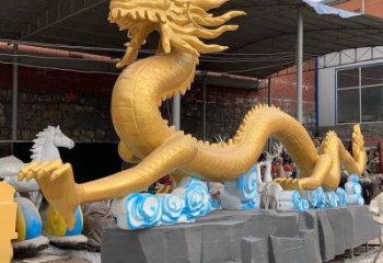 抽象龍頭雕塑，鑄銅動物雕塑，房地產售樓處擺件