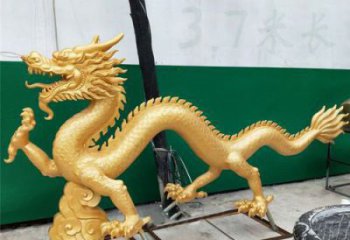 加工龍頭雕塑，鑄銅動物雕塑，房地產售樓處擺件