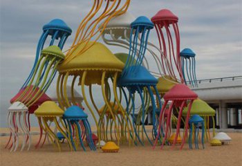 公園水母雕塑 酒店門口雕塑 彩繪擺件