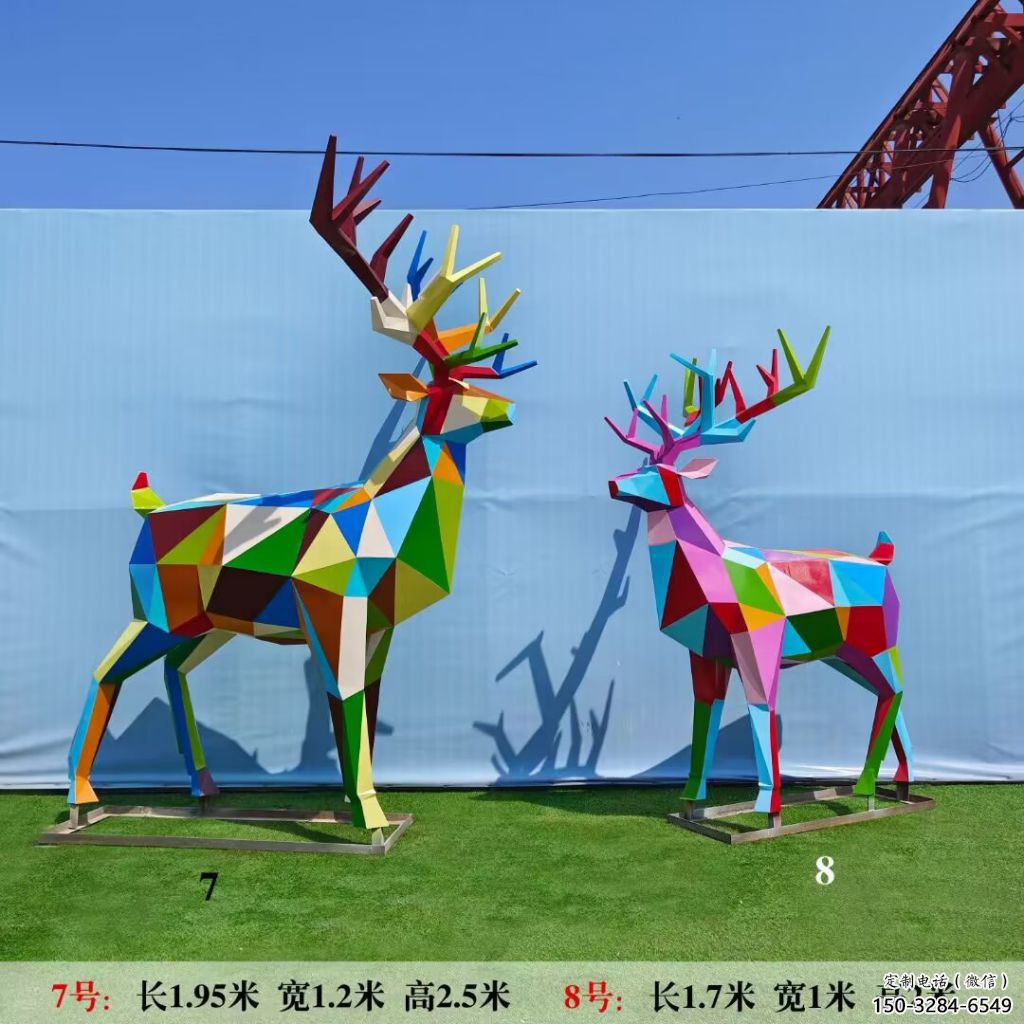 園林不銹鋼麋鹿雕塑 城市廣場雕塑 步行街擺件