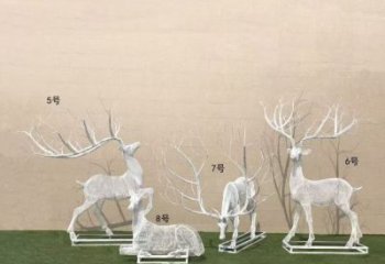 售樓處不銹鋼麋鹿雕塑 商業街仿真雕塑 動物擺件