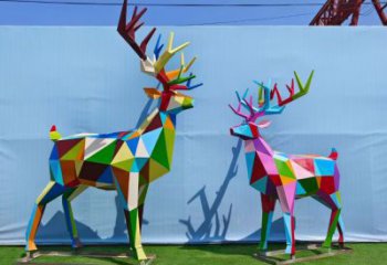 園林不銹鋼麋鹿雕塑 城市廣場雕塑 步行街擺件