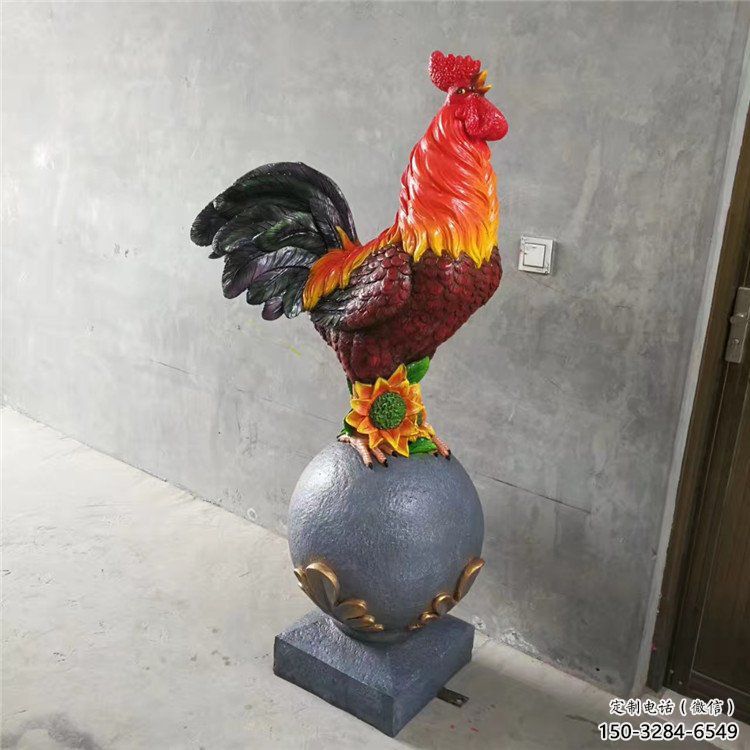 酒店小雞雕塑，家禽主題，鍍銅工藝