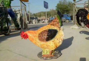 小區小雞雕塑，仿真主題，彩繪工藝