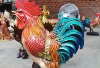 校園小雞雕塑，仿真主題，鍍金工藝