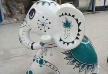 街道小象雕塑，景觀擺件，彩繪工藝