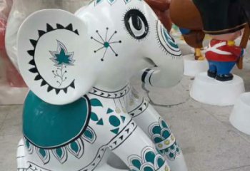 庭院小象雕塑，動(dòng)物主題，仿木工藝