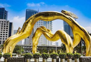 校園鳥(niǎo)類(lèi)雕塑，仿真主題，鍍金工藝