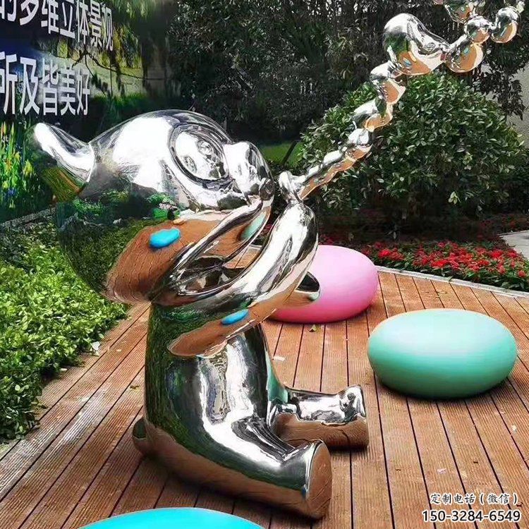 售樓部小貓雕塑，景觀題材，抽象工藝