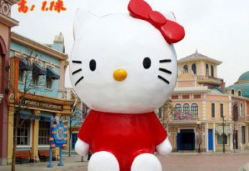 庭院小貓雕塑，現(xiàn)代小品，彩繪工藝