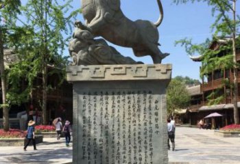 售樓部白虎雕塑，噴砂發(fā)光雕塑，彩繪題材