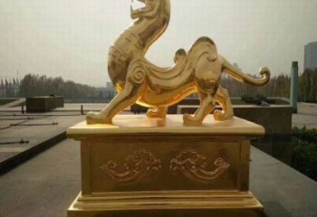 小區(qū)白虎雕塑，拉絲海洋雕塑，抽象效果