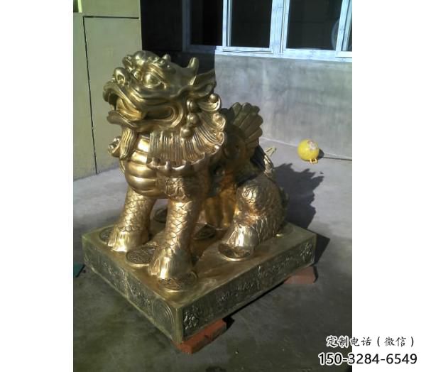 步行街貔貅雕塑，鑄銅農(nóng)耕雕塑，鏤空方式