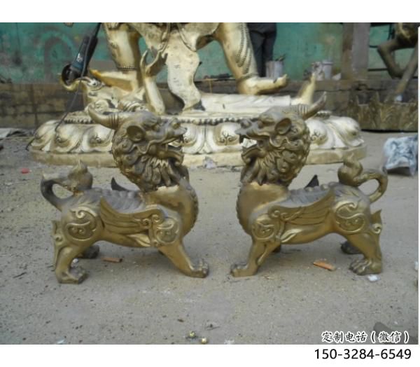 城市貔貅雕塑，網格體育雕塑，古銅效果